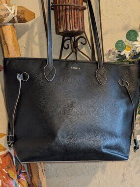 Lodis Tote Bag Black Pebbled leather